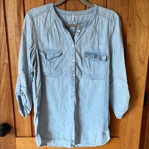 LOFT, Light Blue Button-Up Shirt
